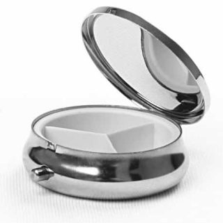 Pastillero Metálico Pharclisa Con Espejo – Dispensador De Pastillas