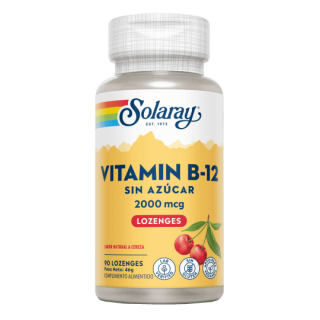 Solaray Vitamina B-12 2000 Mcg 90 Comp – Absorción del Hierro